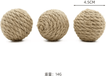 Inspire Picks Sisal Sounding Cat Ball Toy Set Interactive Scratching & Rolling Balls For Cats 10pcs