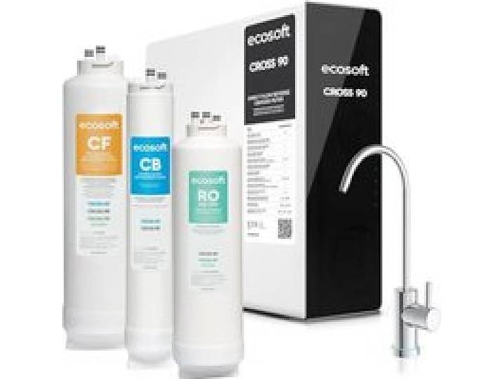 Ecosoft Cross 90 - Filtre à osmose inverse 1 5 L/min 90 L/h écran intelligent 60% récupération