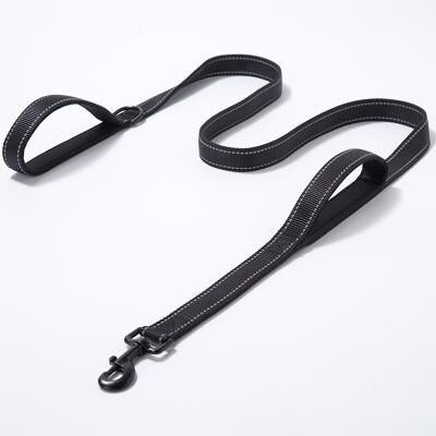 Fusion Finds Heavy Duty Dog Leash With Double Handles Padded Nylon Dog Training Leash For Traffic Control black xl