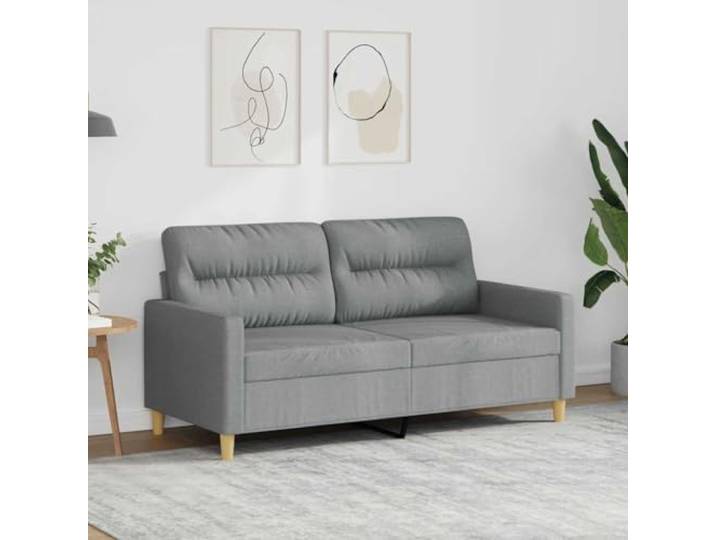 HEFZGDB 2-Sitzer-Sofa Hellgrau 140 cm Stoff Polstermöbel Wohnzimmer Sitzgruppe mit strapazierfähigem Bezug atmungsaktiv langlebig Metallgestell robust stabil dick gepolsterte