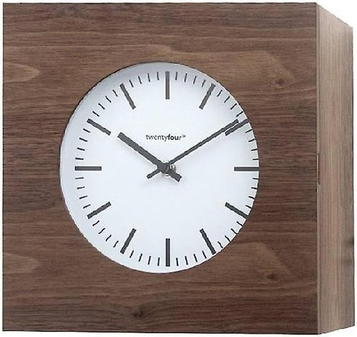 Balvi Qubo Analoge Wandklok van Eikenhout, 25 cm