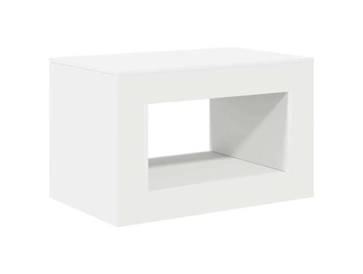 Weißer Couchtisch für Wohnzimmer & Büro, Kompakter Beistelltisch Elegantes Design, schlanke Silhouette, Tischplatte für Getränke und Bücher, vielseitiges Möbelstück, einfache Montage