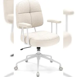 COSTWAY Bürostuhl ergonomisch, drehbar mit Armlehnen & Rollen, gepolstert, höhenverstellbar, Wippfunktion