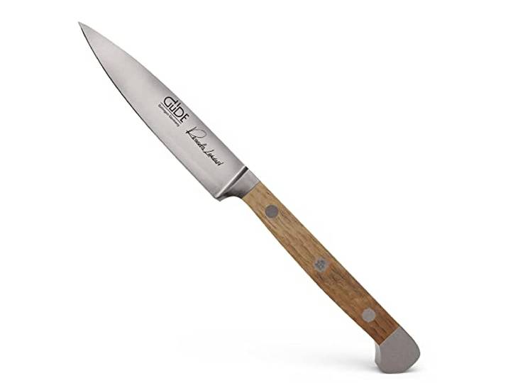 GÜDE Solingen - Spickmesser geschmiedet, 8 cm, Fasseichenholz, ALPHA FASSEICHE, Office Messer, Doppelkropf, Handmade Germany