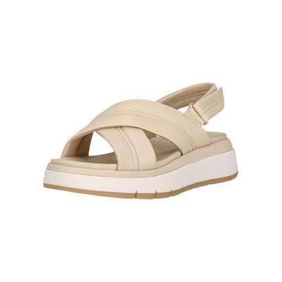 Sandale CLARKS "Tuscan", Damen, Gr. 38, weiß, Leder, Schuhe Sandale, mit besonders flexibler und leichter Sohle
