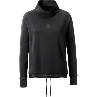 Trainingspullover LPO "Jette", Damen, Gr. 40 (M), schwarz, Jersey, 47% Baumwolle. 46% Polyester. 7% Elasthan, regular fit hüftbedeckend, Raglanärmel mit Daumenlöchern, Pullover, Schalkragen, Daumenlöcher, Raglanschnitt