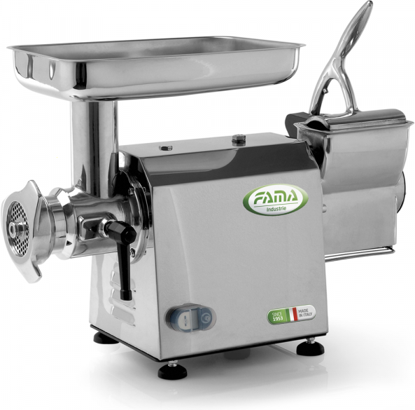 Fama Industrie FAMA TGI22  - Elektrischer Fleischwolf - mit integrierter Hartkäsereibe - Schneideeinheit aus Gusseisen - 400V