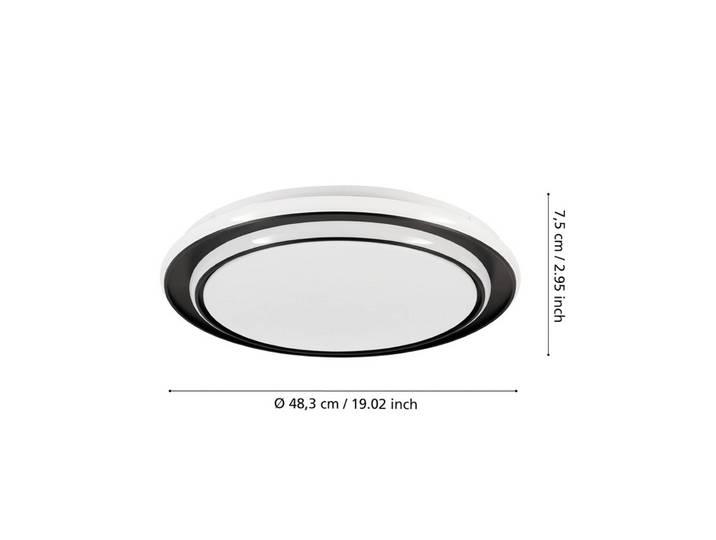 EGLO Deckenlampe MOSCHETTA, schwarz, für Wohn- / Esszimmer, Metall, Deckenlampe