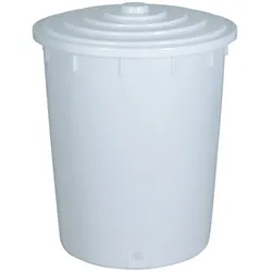 BRB Kunststofftonne 150 Liter mit Deckel, weiß
