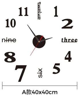 Uplift Treasures Large 3D DIY Frameless Wall Clock Sticker b black