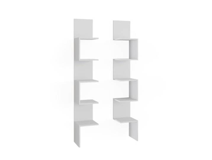 Vicco Eckwandregal Paolo , Weiß 28 x 175.4 cm 2er Set, zur Aufbewahrung von Büchern und Dekoration montierbar