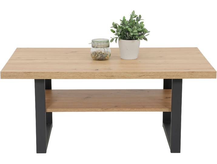 Couchtisch HELA ANTON , schwarz (artisan eiche, schwarz, schwarz, artisan eiche), B:105cm H:45cm T:69cm, Tische, Couchtisch, mit Ablagefläche