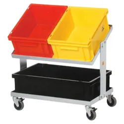 WARMBIER ESD-Transportroller, verzinkt, Doppelstockversion, 615x415x505 mm