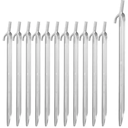 Relaxdays 48 x Zeltheringe Stahl Silber