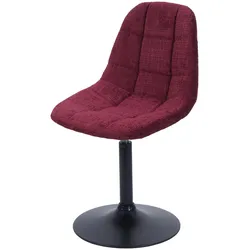 Décoshop26 - 360° drehbarer Esszimmerstuhl in bordeauxrotem Chenille-Stoff mit mattschwarzen Stahlbeinen 04_0009894