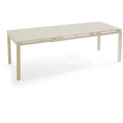 Oviala Business Ausziehbarer Gartentisch aus Aluminium für 8 Personen creme