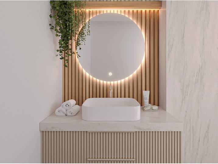 Spiegel Orlando mit LED Beleuchtung - 80 cm - Luxusbetten24
