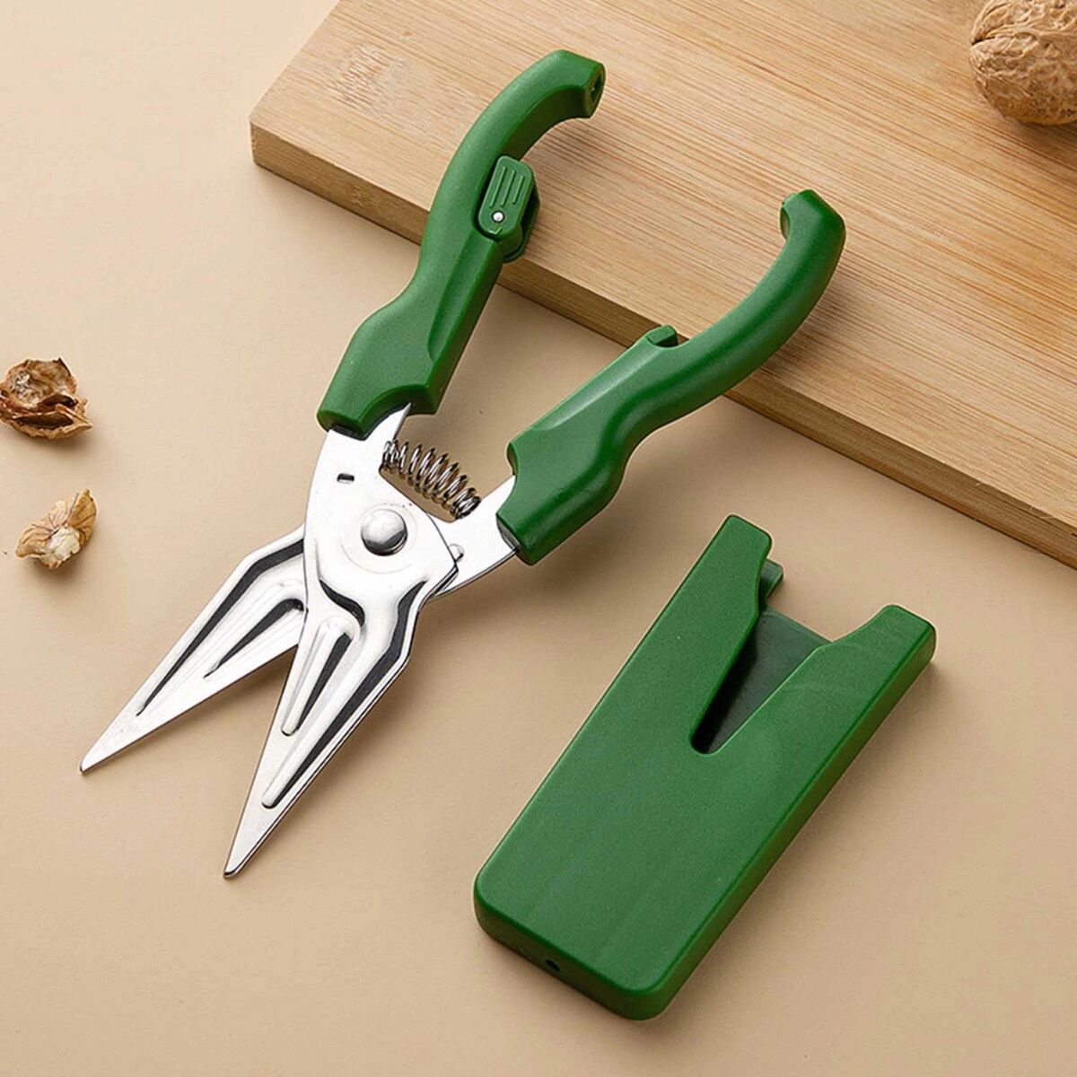 INF Geflügelschere aus Edelstahl mit magnetischer Hülle - Mehrzweck-Küchenschere Grün