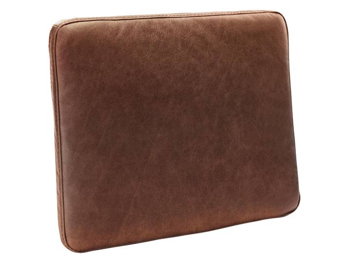 P & B Zierkissen, Dunkelbraun, Leder, Echtleder, Anilinleder, Füllung: Schaumstoff,Schaumstoff, rechteckig, 52x42x7 cm, Made in EU, hochwertige Qualität, Heimtextilien, Wohntextilien, Kissen, Zierkissen