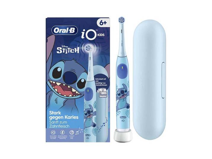 Oral-B iO Kids 6+ Zahnbürste mit Reiseetui Stitch Blau