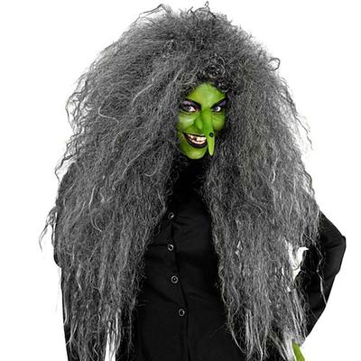 graue Wildhexenperücke – Hexenhaar für Halloween, Cosplay, Kostümpartys, Rollenspiele und Fantasy-Events