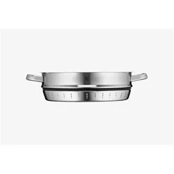 WMF Bräter mit Dampfgareinsatz stahlgrau, Pfanne + Kochtopf, Silber