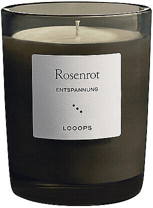 LOOOPS Duftkerze 250g ROSENROT dunkelgrün B