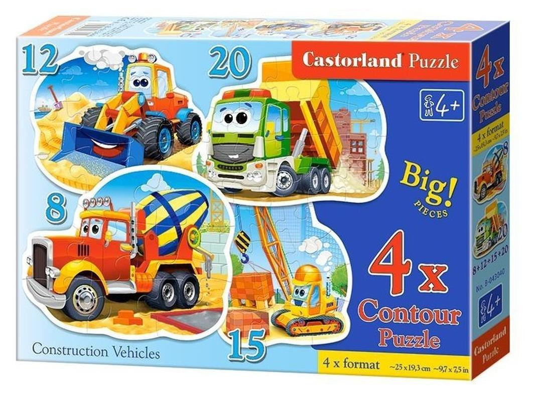 Castorland Puzzel 4 in 1 Bouwmachines