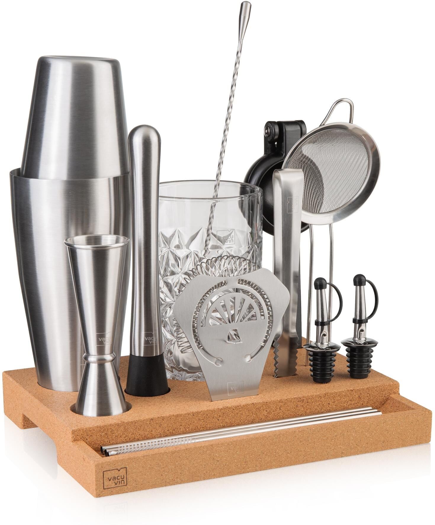 VACUVIN Cocktail Shaker "16-teilig 0.75 l", grau (edelstahl), B:27,1cm H:22,3cm T:15,3cm, Shaker, Cocktail Shaker edelstahl Einheitsgröße