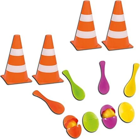 Idena 4 Spielzeug-Pylone orange, weiß 24,0 cm