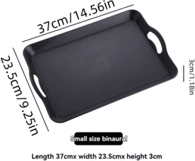 Inspire Picks Multi Purpose Serving Tray With Handles Anti Skid Food & Dining Tray black s