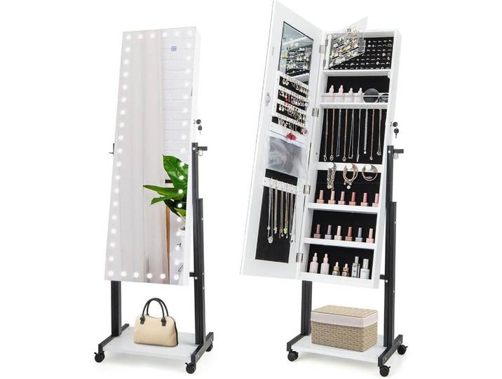 SCHMUCKSCHRANK 155cm Weiß