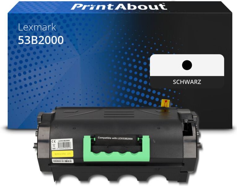 PrintAbout Toner kompatibel mit Lexmark 53B2000 - Schwarz