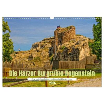 Die Harzer Burgruine Regenstein – Sowie die Sandhöhlen im Heers bei Blankenburg (Wandkalender 2026 DIN A3 quer), CALVENDO Monatskalender
