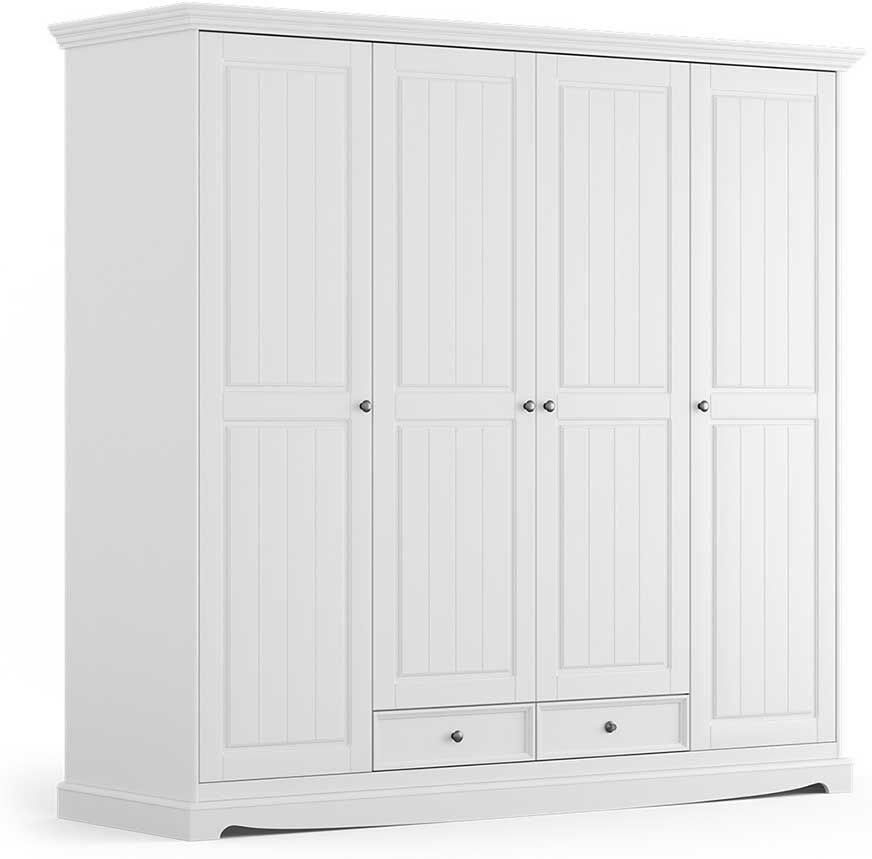 Pharao24.de Kleiderschrank Schlafzimmerschrank mit zwei Schubladen und Drehtüren