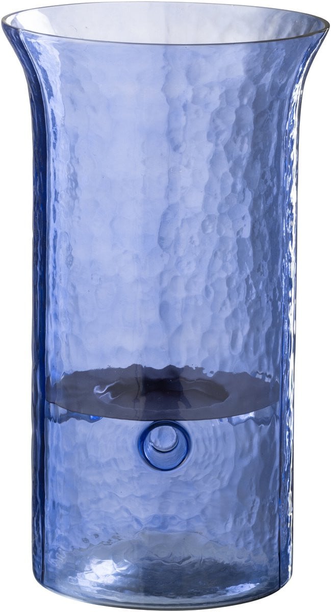 J-Line windlicht Tarifa Smal blauw glas large