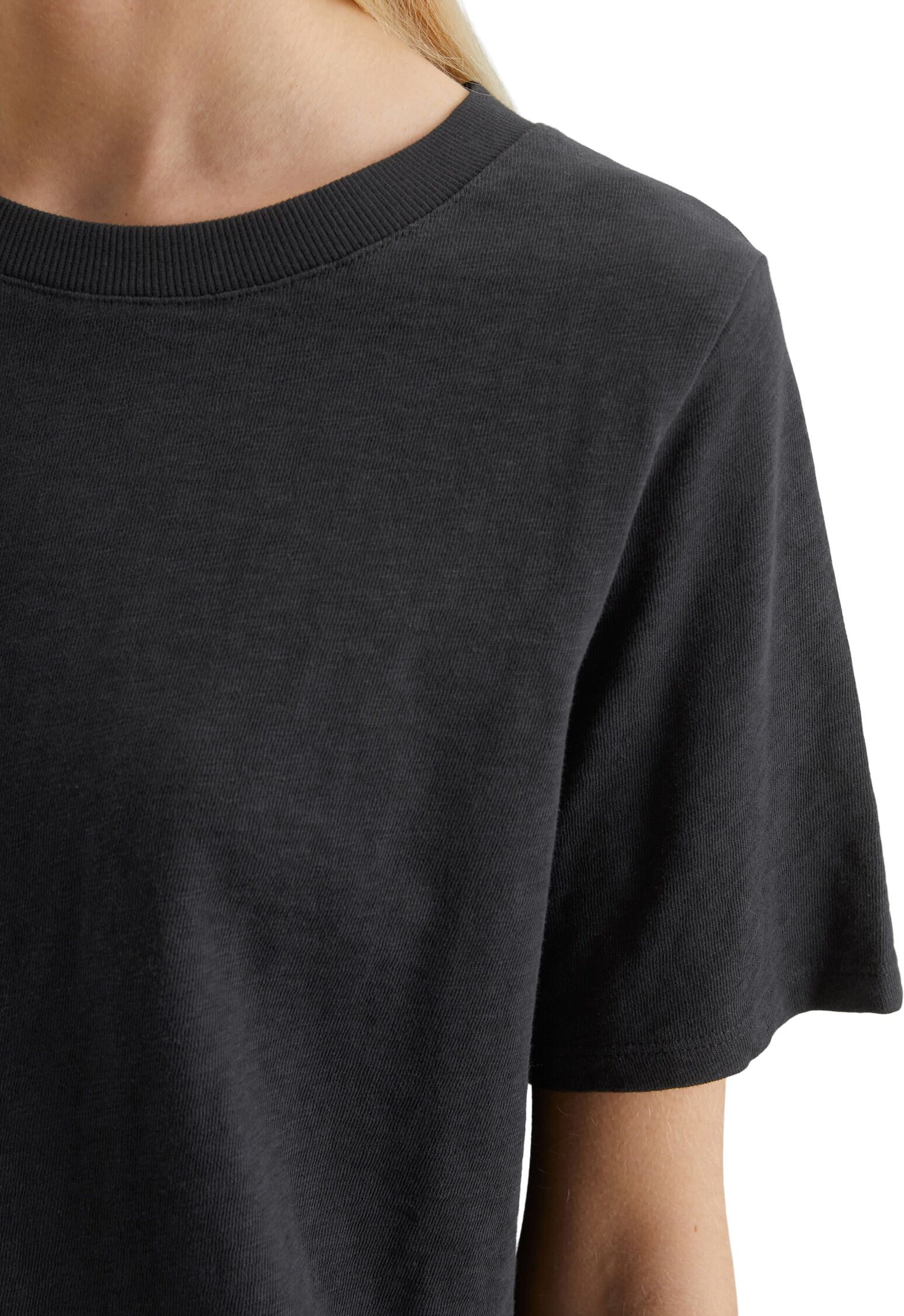 Marc O' Polo T-Shirt MARC O'POLO DENIM, Damen, Gr. S, schwarz, Jersey, Obermaterial: 100% Baumwolle, loose fit, Rundhals, Shirts T-Shirt, im cleanen Basic-Look schwarz S