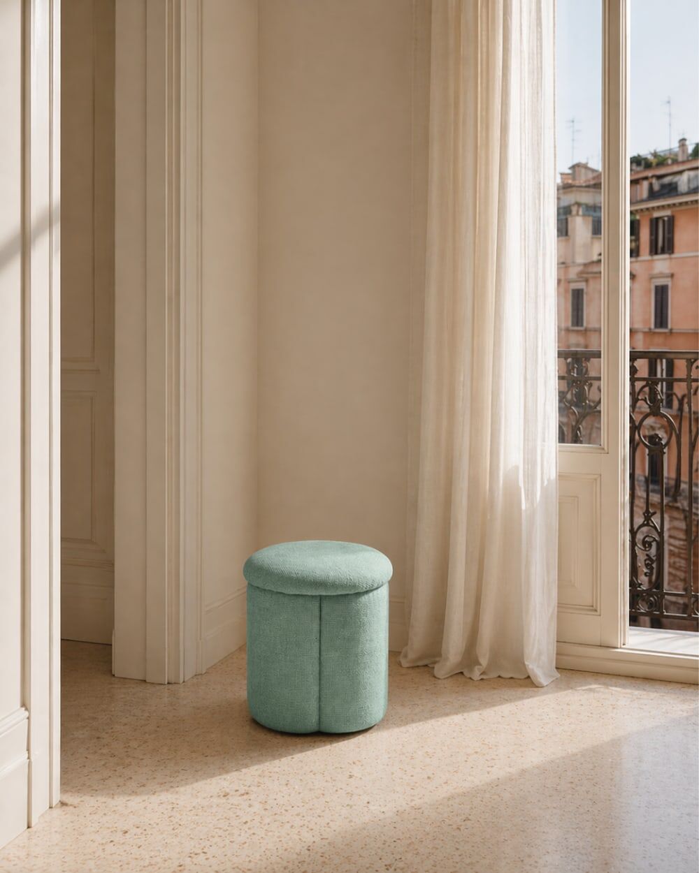 Koketto Home Puff tapizado en menta