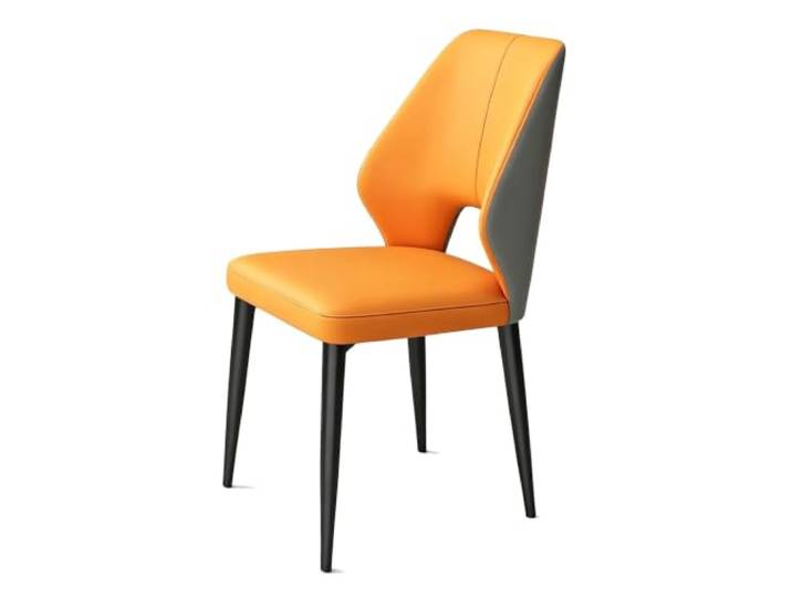 Esszimmerstühle For Die Küche Zu Hause, Armloser, Bequemer Beistellstuhl Esszimmerstühle, Stabile Beine Aus Kohlenstoffstahl, Moderne Möbel, For Esszimmer-Café(Bright Orange)