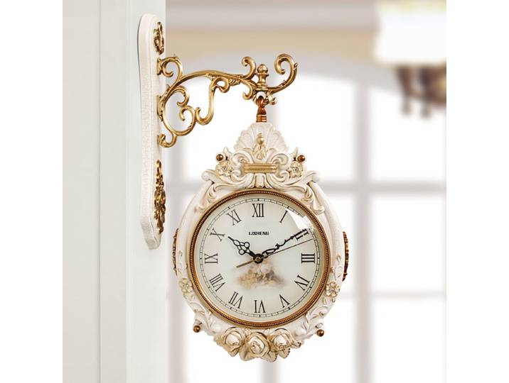 Horloges murales Double face, décoration artistique Vintage, horloge élégante pour salon, montre murale de luxe silencieuse, décorations esthétiques