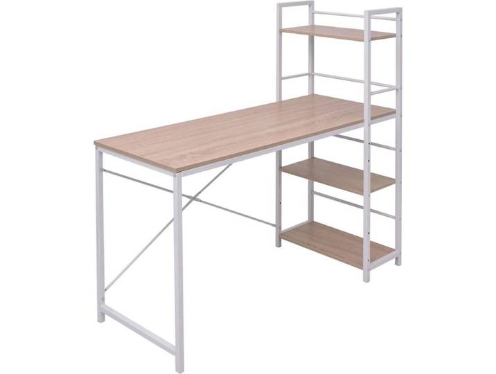 vidaXL - Bureau - met - boekenkast - 4-laags - eikenkleurig