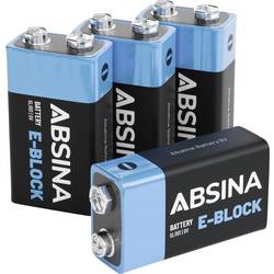 Absina 9 V Block-Batterie Alkali-Mangan 580 mAh 9 V 4 St. 401040-4