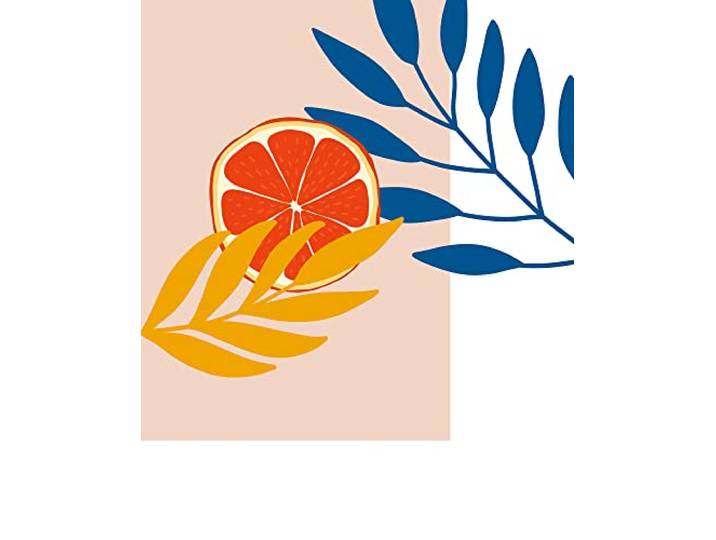 Komar Wandbild - Illustration Drooping Leaves - Größe: 40 x 50 cm - Poster, Kunstdruck, Dekoration, Wohnzimmer, Schlafzimmer