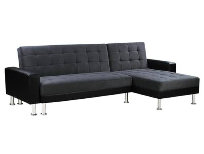 Ecksofa reversibel mit Schlaffunktion Theo - 4 Personen - Schwarz/Grau