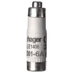 Hager D01 Sicherung LE1406 D01 6A 400V gG mit Kennmelder