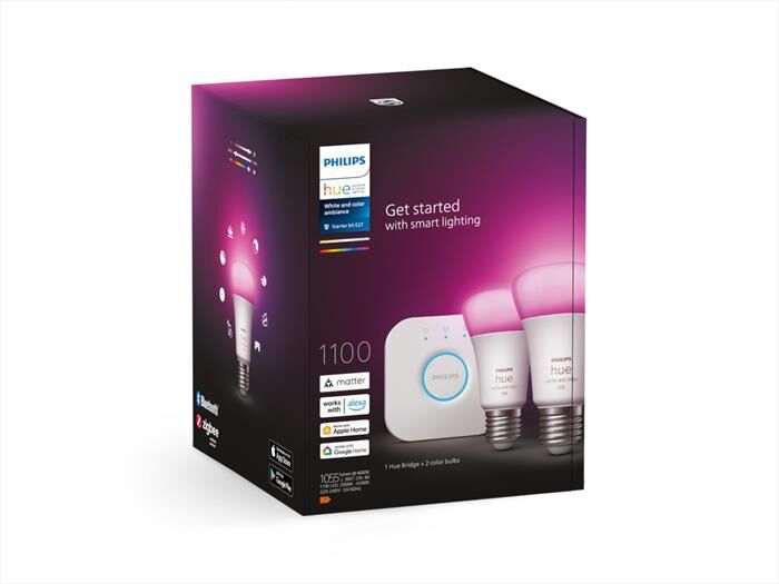Philips White And Color Ambiance Starterkit Bridge+2 Pezzi-bianco