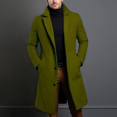 Herren Wintermantel Mantel langer Trenchcoat Outdoor Alltagskleidung Herbst Winter Oberbekleidung Kleidung Mode Streetwear schlichtes Revers zweireihig