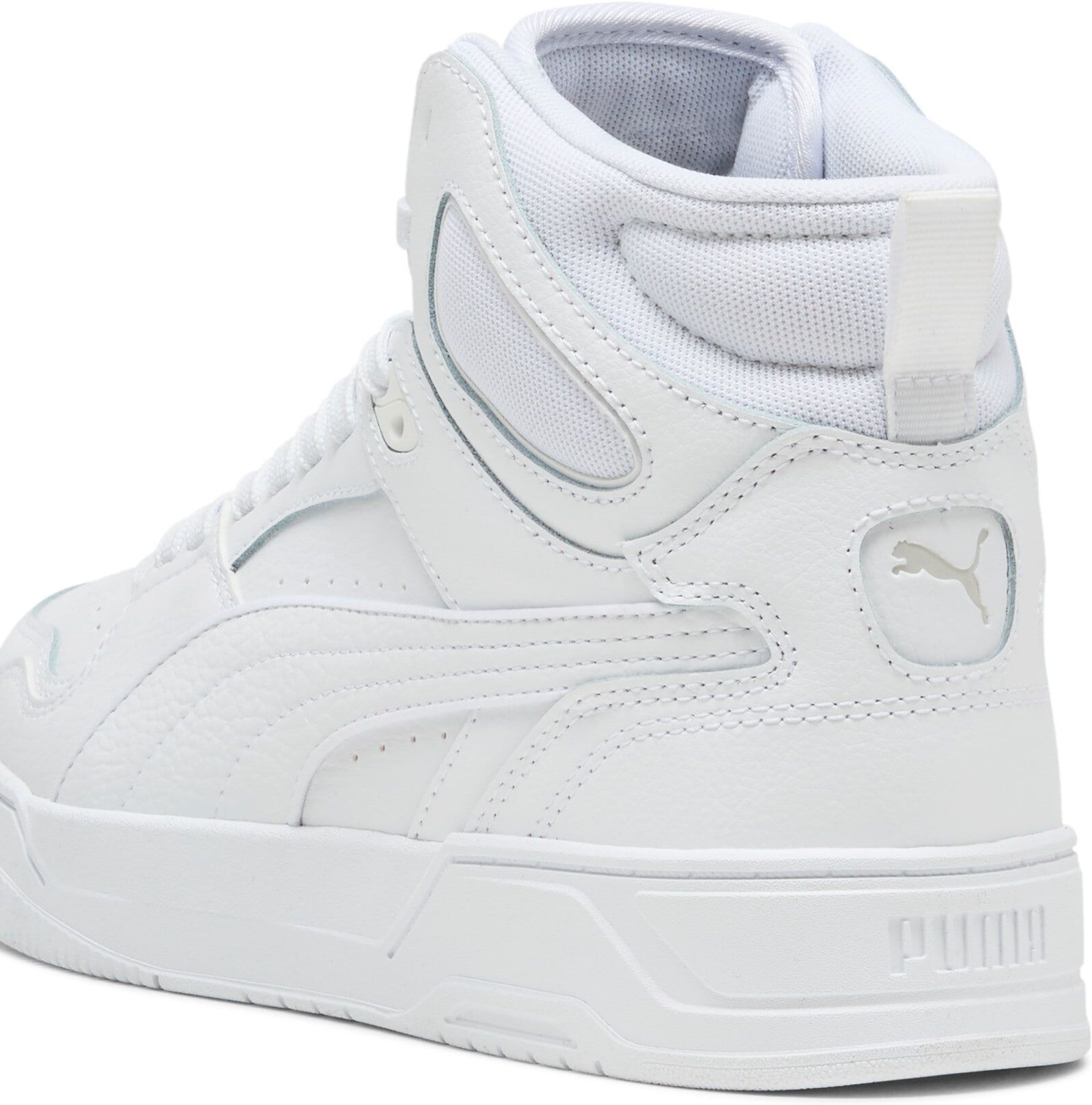 Sneaker PUMA "RBD BREAK MID", Herren, Gr. 41, Textil, weiß (puma weiß, cool light gray, puma schwarz), Leder, mehrfarbig, Schuhe Sneaker, knöchelhoch, mit Gummilaufsohle, Obermaterial aus Leder