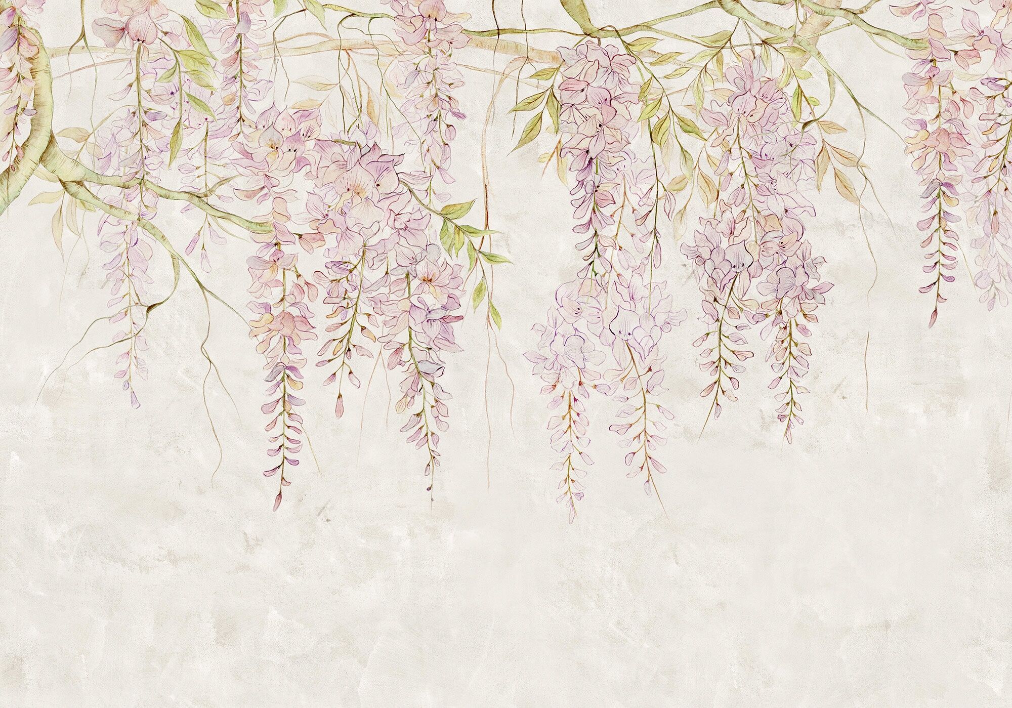 Vliestapete KOMAR "Digitaldruck Vlies - Wisteria - Größe 400 x 280 cm", bunt, B:400m L:280m, Vlies, Tapeten, Vliestapete, Wohnzimmer, Schlafzimmer