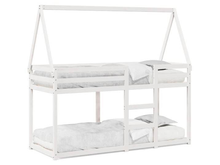 vidaXL Lit superposé avec toit blanc 80x200 cm pin massif